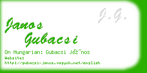 janos gubacsi business card